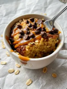 3-Ingredient Peanut Butter Oat Mug Cake