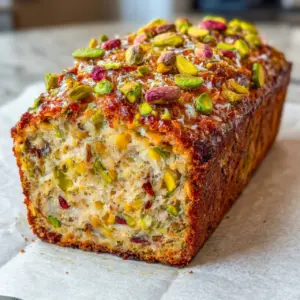 Banana Coconut Pistachio Loaf Cake