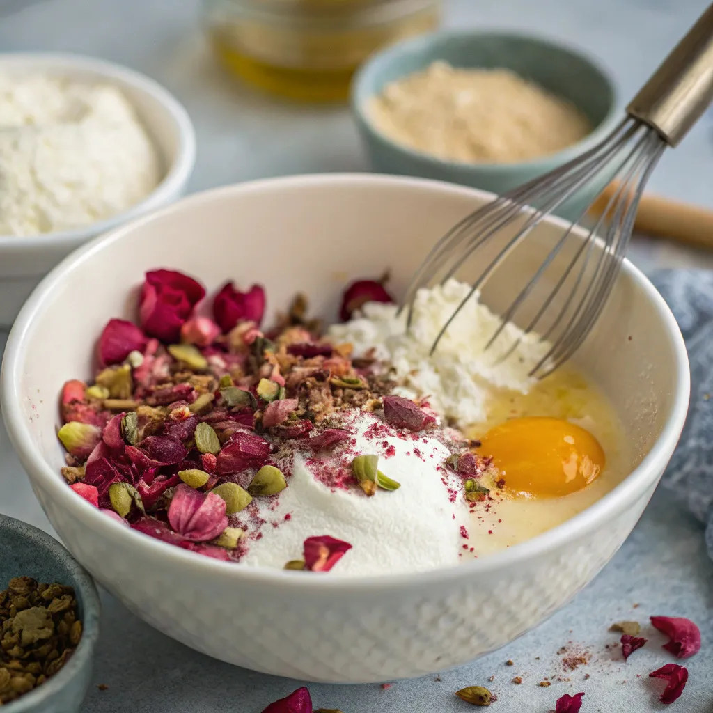 Flourless Cardamom Rose Greek Yogurt Cake