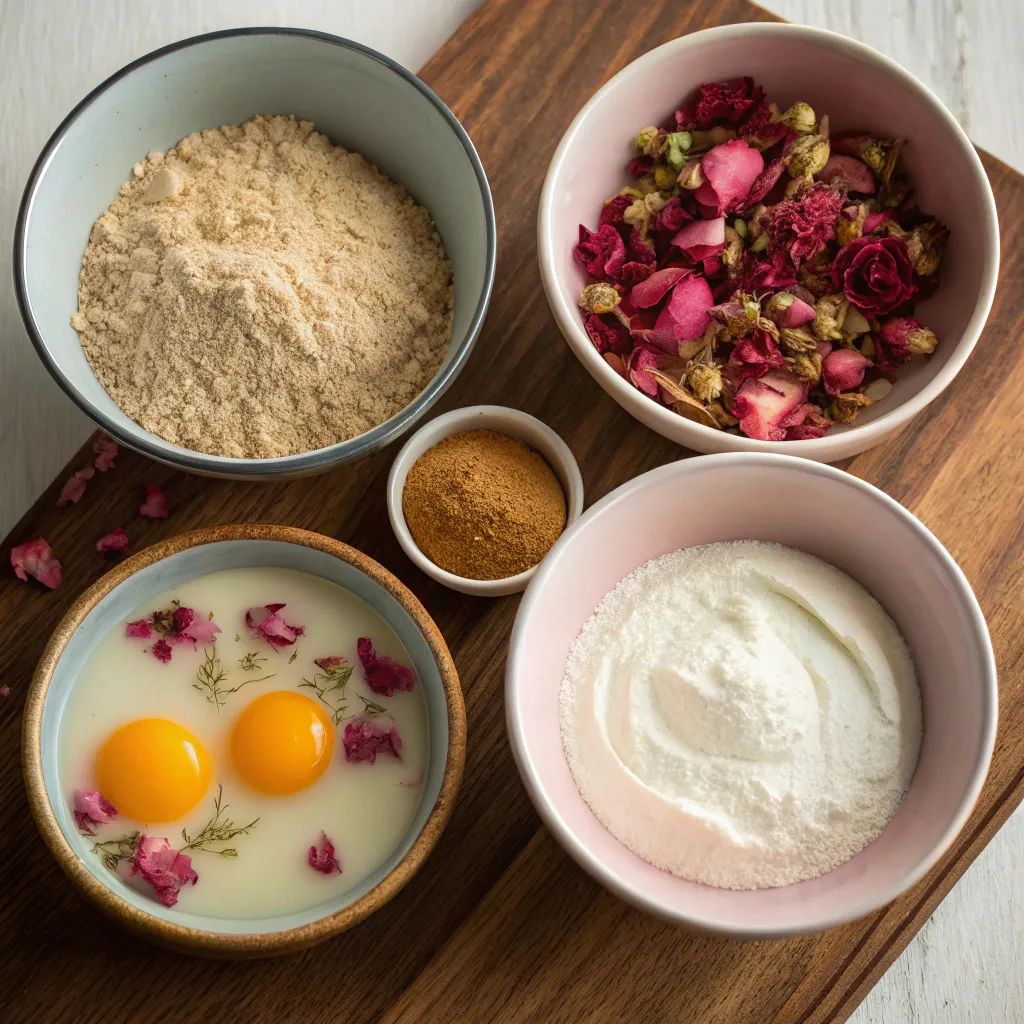 Flourless Cardamom Rose Greek Yogurt Cake
