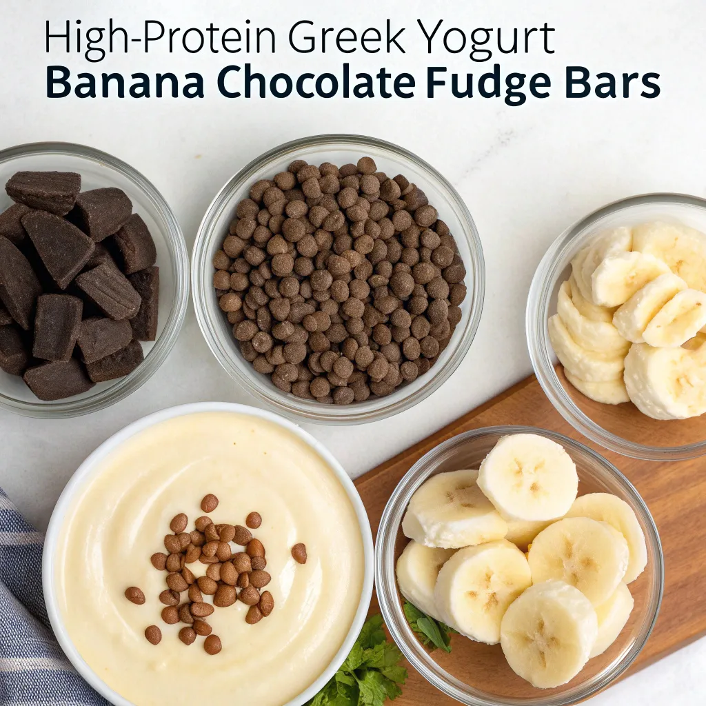 high-protein Greek yogurt banana chocolate fudge bars