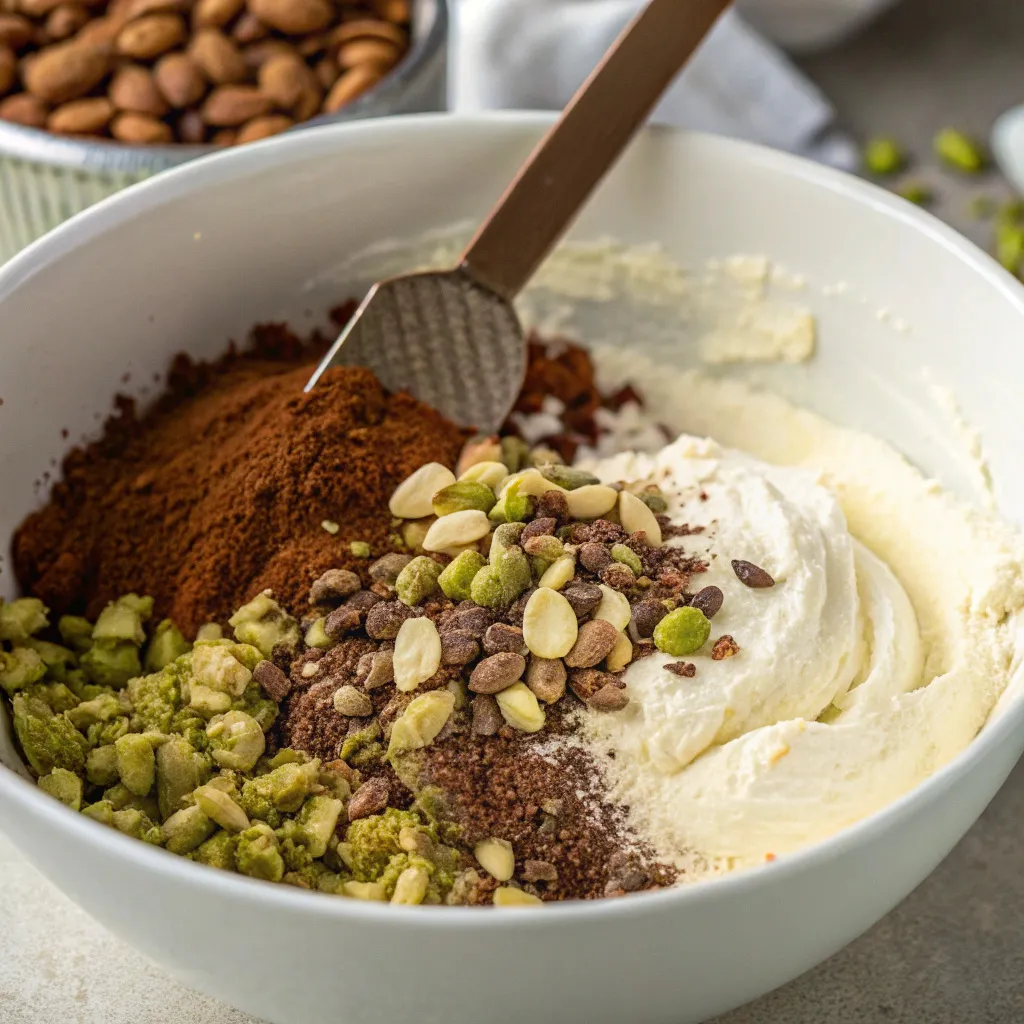 Pistachio Almond Ricotta Espresso Cake