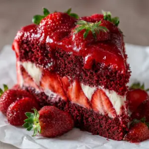 Red Velvet Strawberry Cheesecake