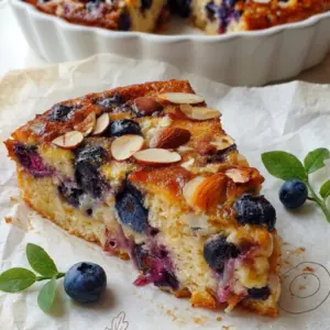 Blueberry Almond Cottage Cheese Breakfast Bake