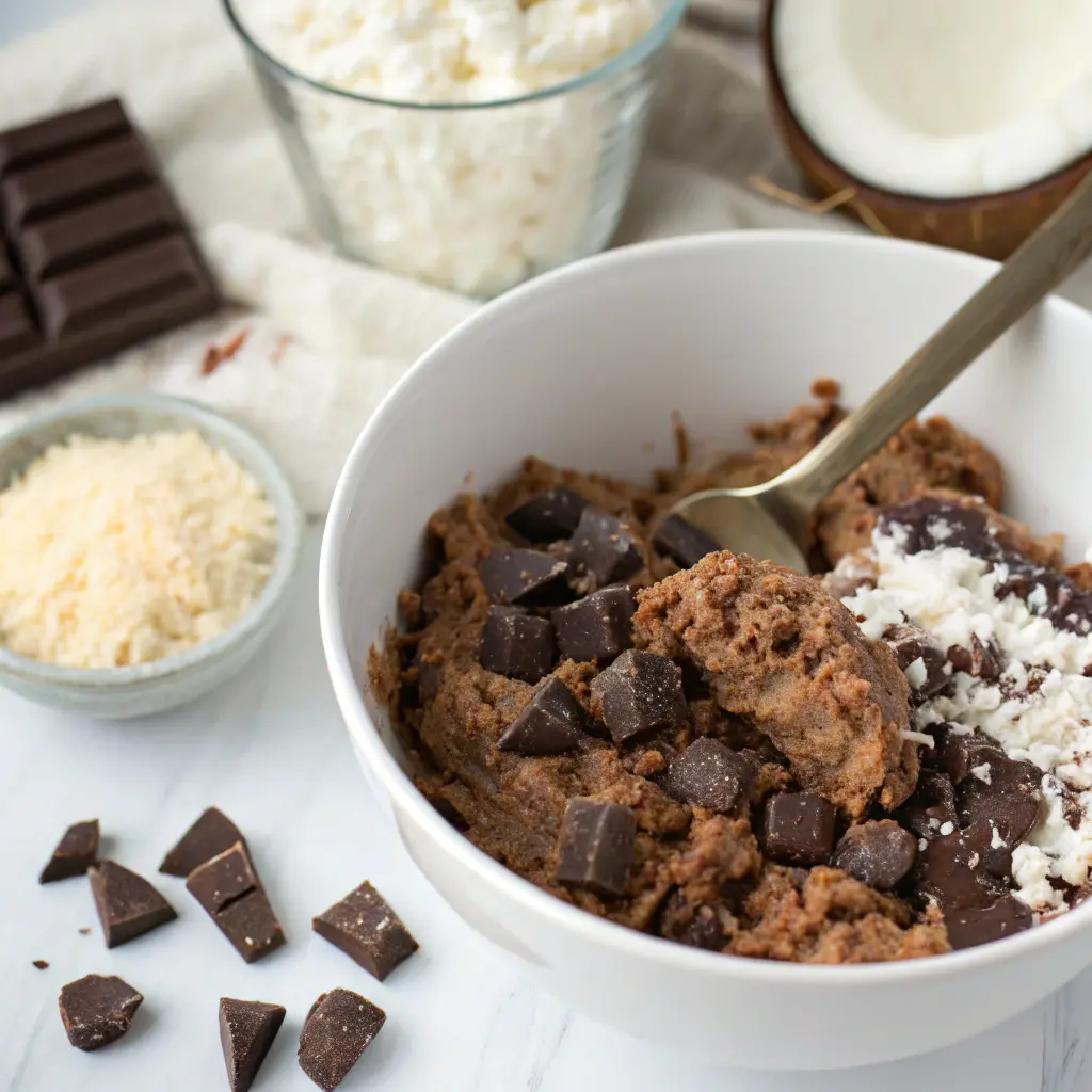 Chocolate Coconut Cottage Cheese Bars