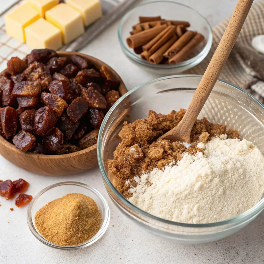 Cinnamon Streusel Date Cake