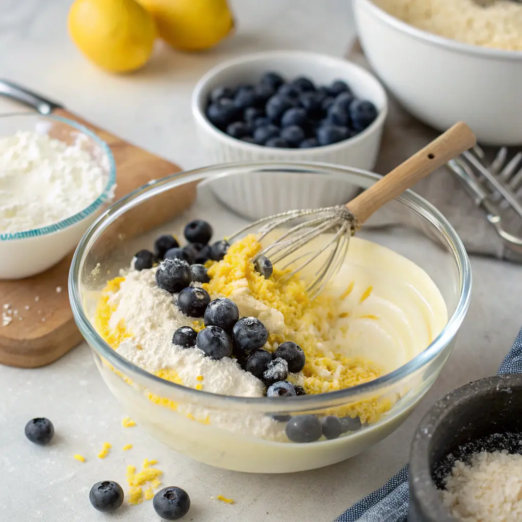 Coconut Lemon Blueberry Cheesecake Bars