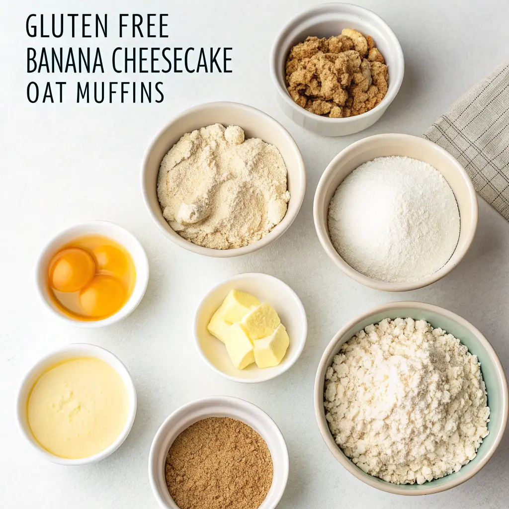 Gluten-Free Banana Cheesecake Oat Muffins (No Sugar, Soft & Creamy Center) 7 Gluten-Free Banana Cheesecake Oat Muffins