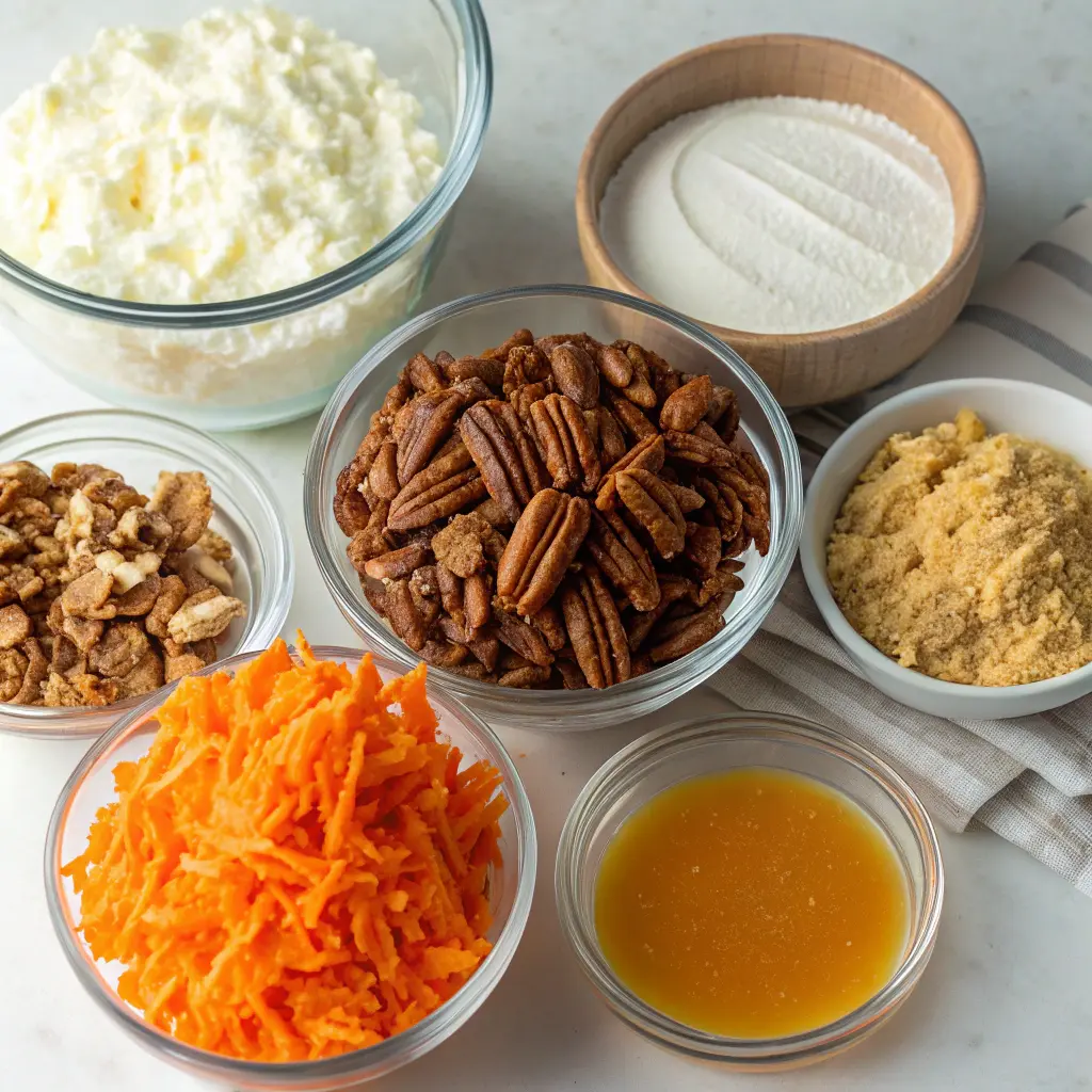 Gooey Amish Carrot Cake Pecan Custard Dump Cake