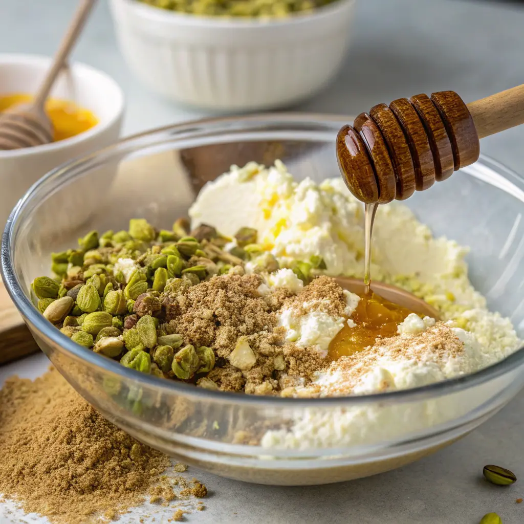 Honeyed Pistachio Baklava Cheesecake