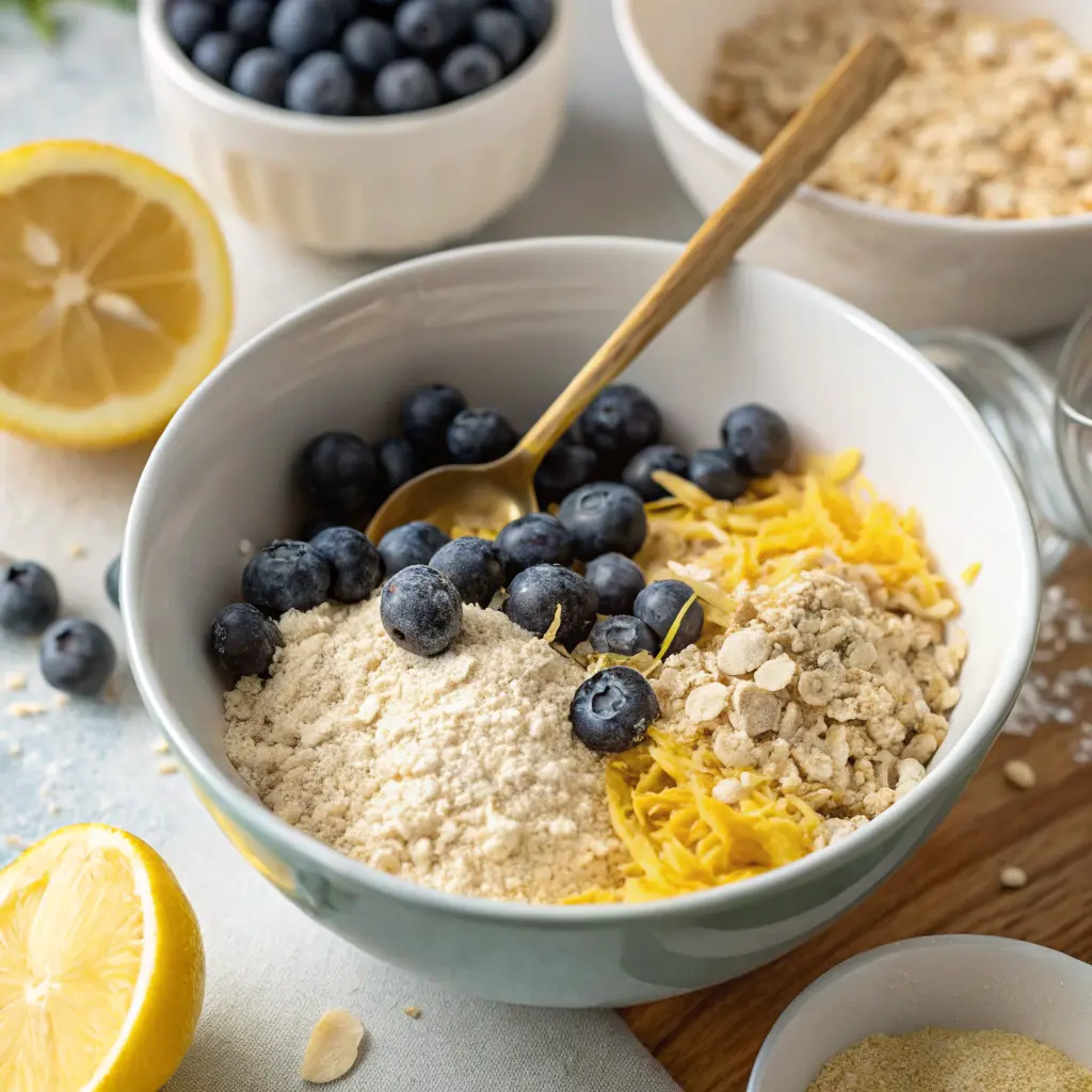 No-Flour Blueberry Lemon Oat Cake