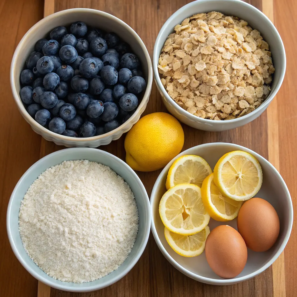 No-Flour Blueberry Lemon Oat Cake