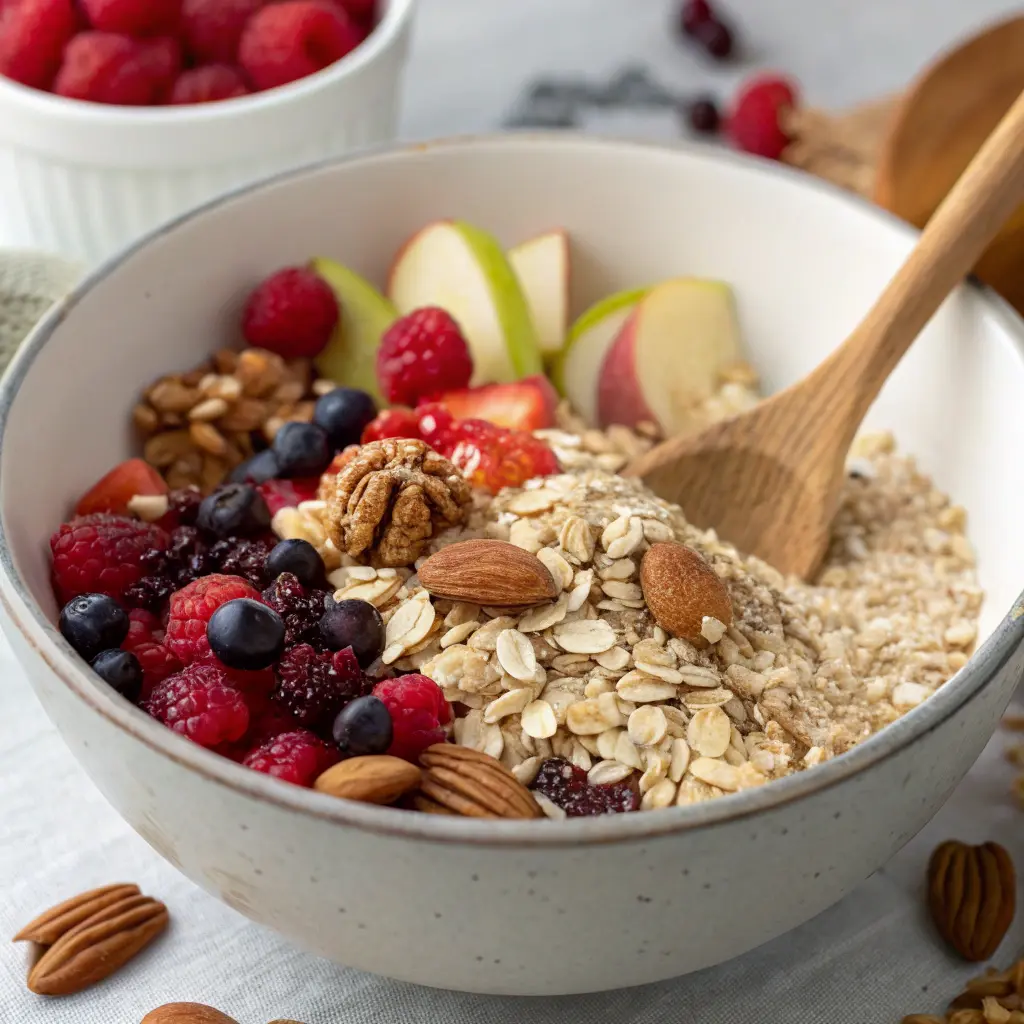 No-Flour Oat Cake with Fruits & Nuts