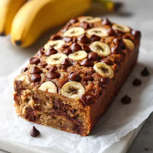 4-Ingredient Flourless Chocolate Chip Banana Bread