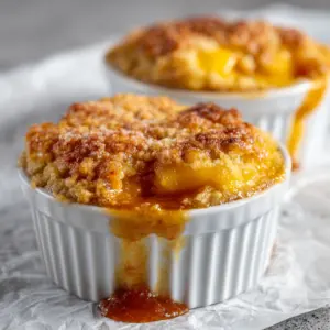 Amish Peach Lava Custard Dump Cake (Gooey, Creamy & Dangerously Addictive!)