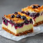 Coconut Lemon Blueberry Cheesecake Bars