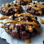 Dark Chocolate Peanut Butter Greek Yogurt Oat Brownie Cookies
