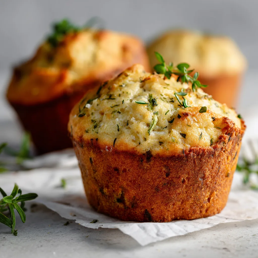 healthy Greek yogurt herb muffins