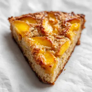 No-Flour Peach Greek Yogurt Oat Cake
