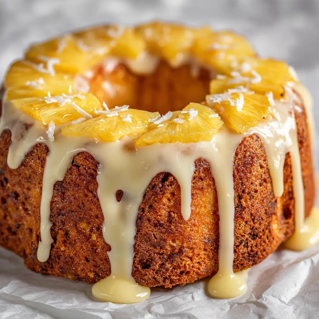 Pineapple Cream Cheese Pound Cake with Pineapple Glaze