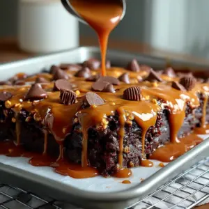 Smashed Chocolate Caramel Crunch Dump Cake