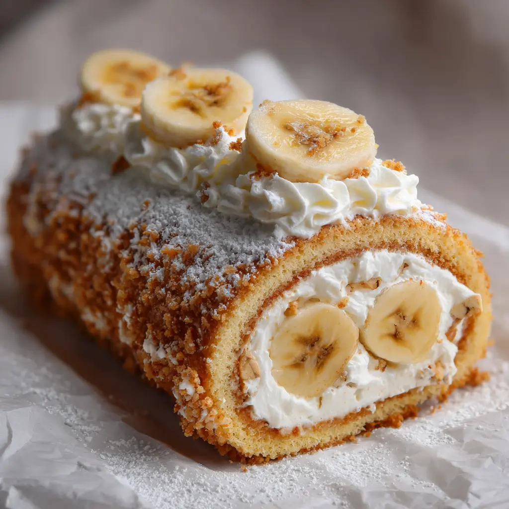 Heavenly Banana Pudding Cake Roll (Soft, Creamy & Melt-in-Your-Mouth Delicious!)