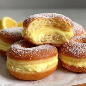 Sugar-Free Lemon Cream Stuffed Donuts – Fluffy, Creamy & Bakery-Style Perfect