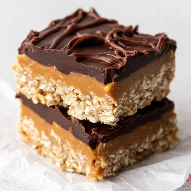 No-Bake Peanut Butter & Chocolate Oat Fudge