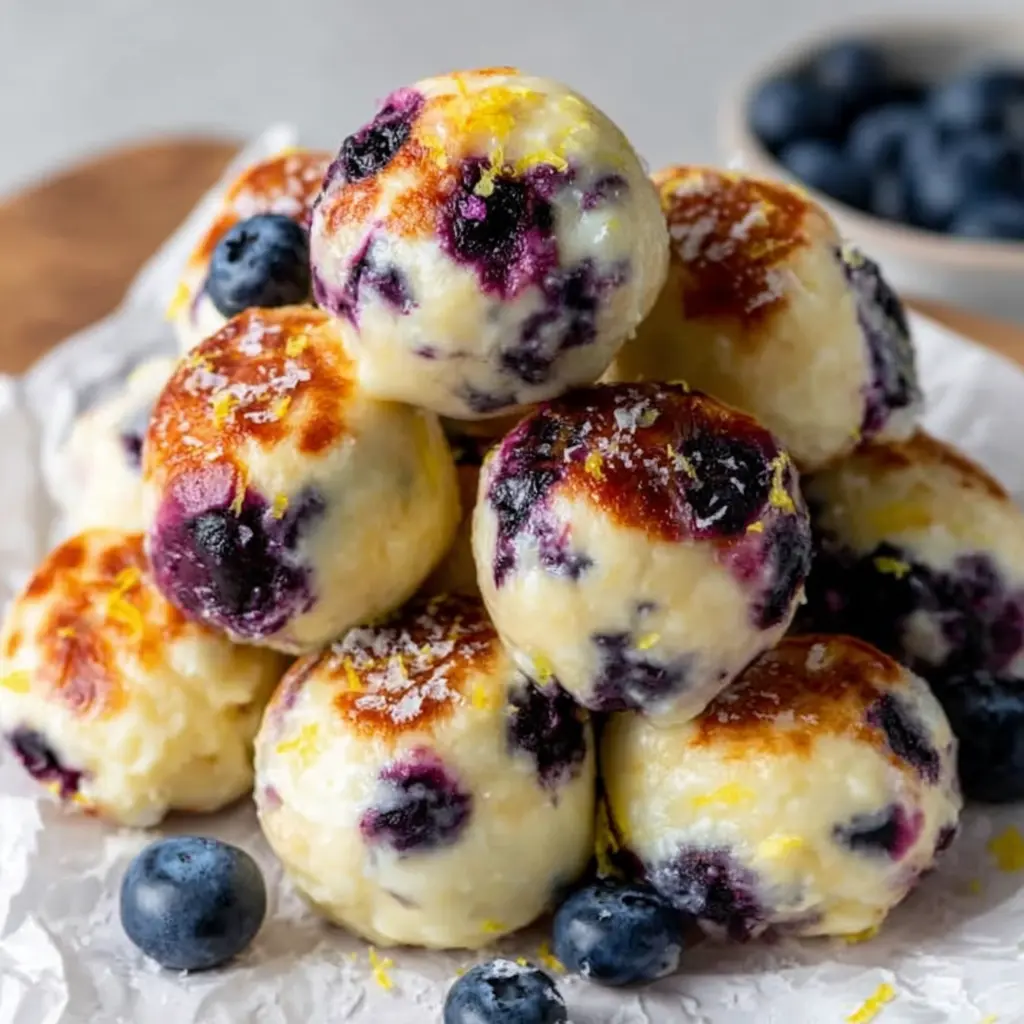 Lemon Blueberry Cottage Cheese Protein Bites