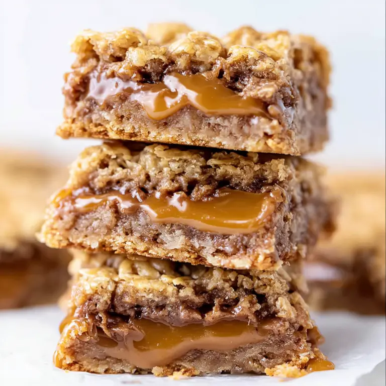Chocolate Caramel Oatmeal Cookie Bars
