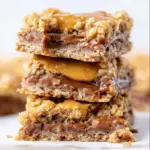 Chocolate Caramel Oatmeal Cookie Bars
