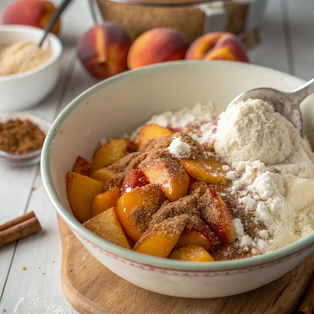 Peach Cobbler Cinnamon Rolls