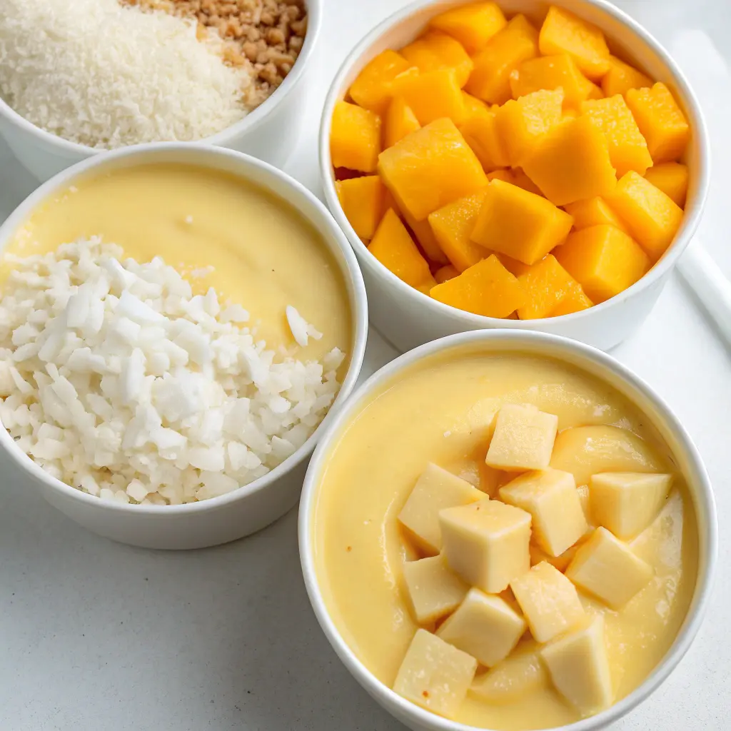 Coconut Mango Rice Custard Bake