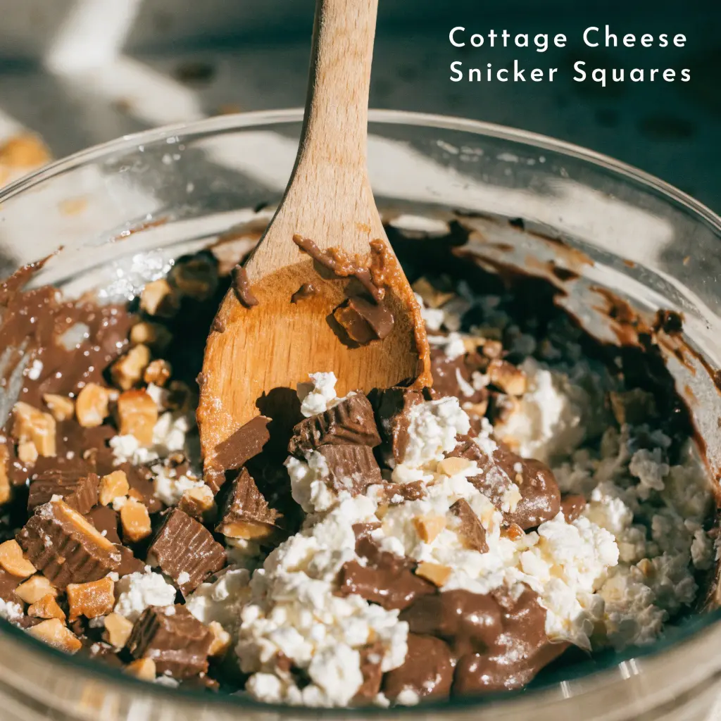 Cottage Cheese Snicker Squares