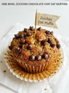 Zucchini Chocolate Chip Oat Muffins