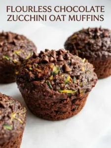Flourless Chocolate Zucchini Oat Muffins