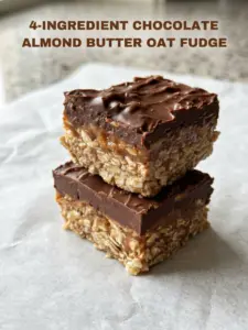 4-Ingredient Chocolate Almond Butter Oat Fudge