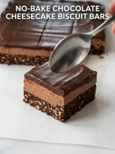 No-Bake Chocolate Cheesecake Biscuit Bars