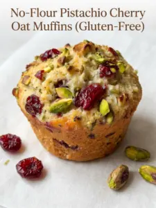 No-Flour Pistachio Cherry Oat Muffins (Gluten-Free)