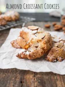 3-ingredient Almond Croissant Cookies - NO Eggs, NO Dairy