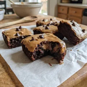 Fudgy Peanut Butter Banana Greek Yogurt Brownie