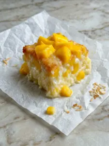 Coconut Mango Rice Custard Bake