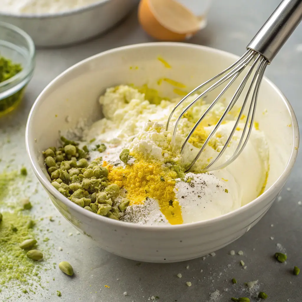 Lemon Pistachio Ricotta Cloud Cake