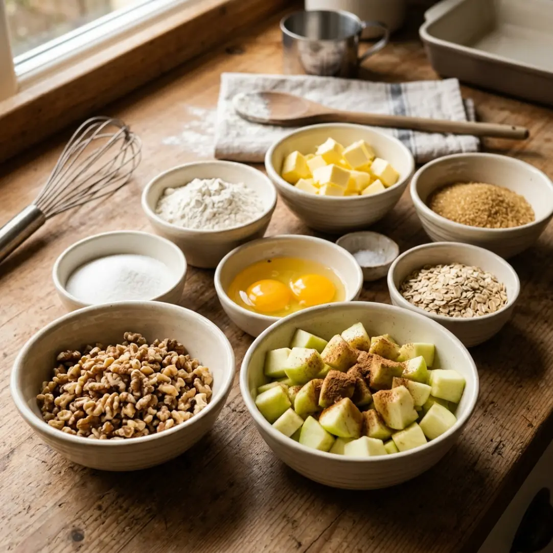 Apple & Walnut Crumble Cake