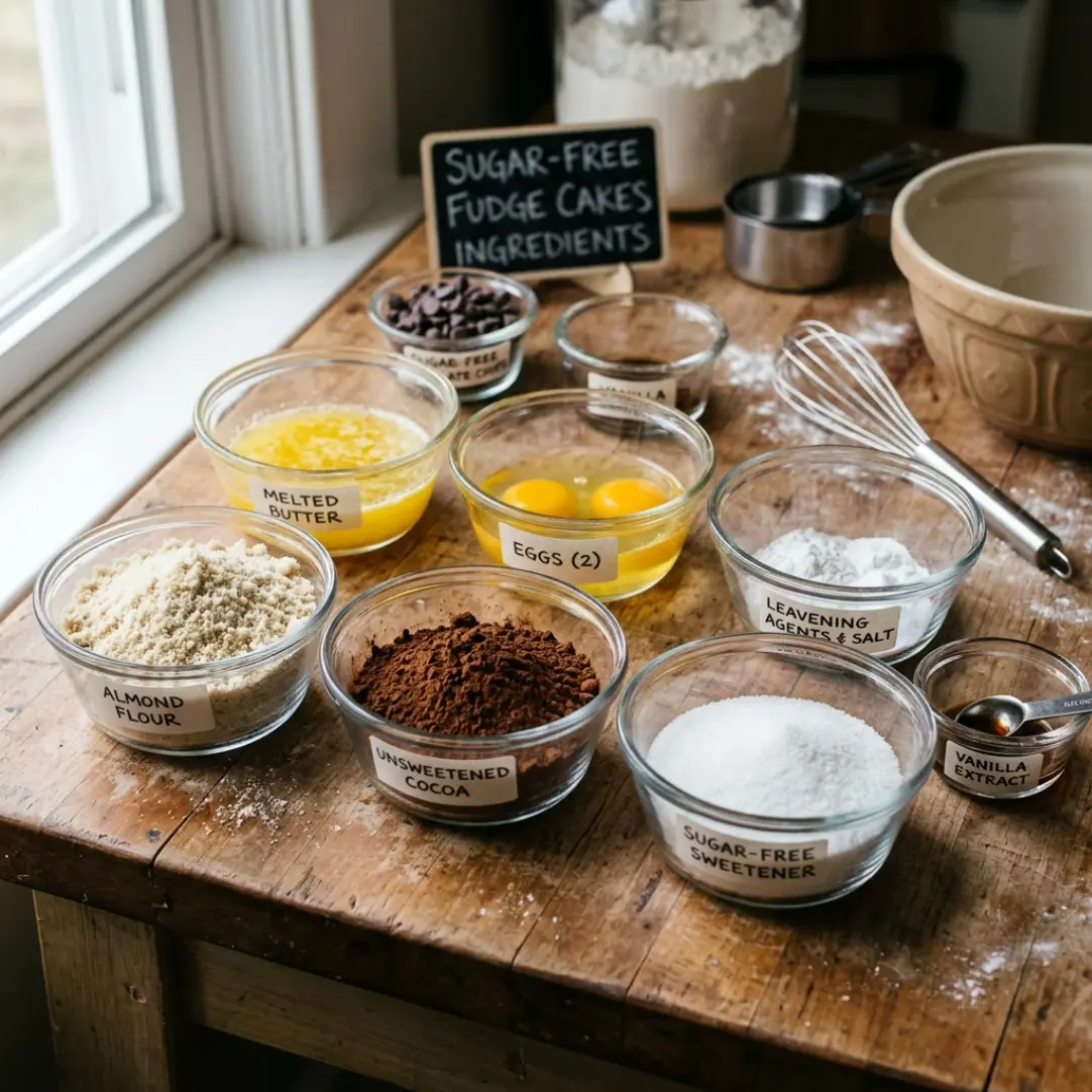 Sugar-Free Frosted Fudge Cakes
