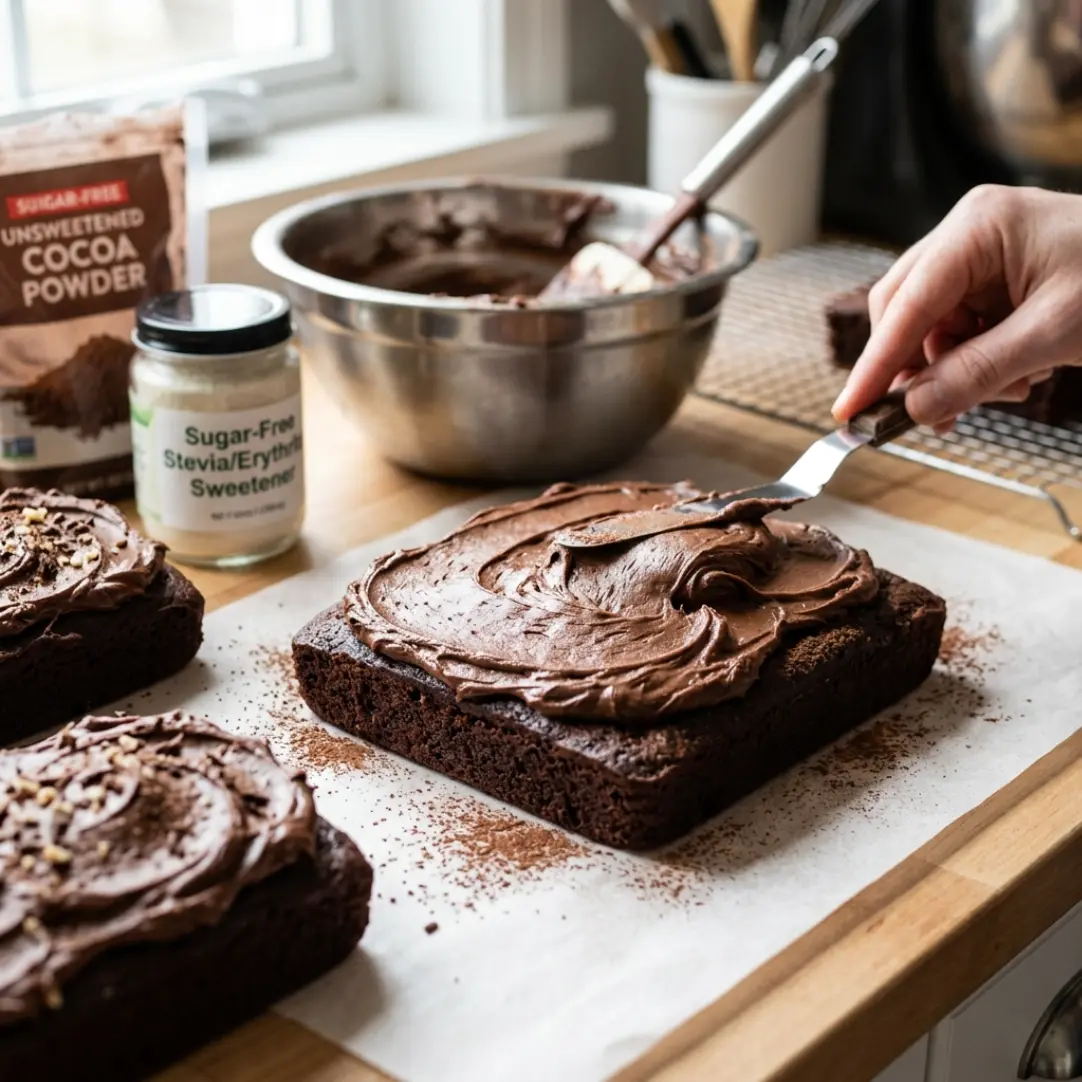 Sugar-Free Frosted Fudge Cakes