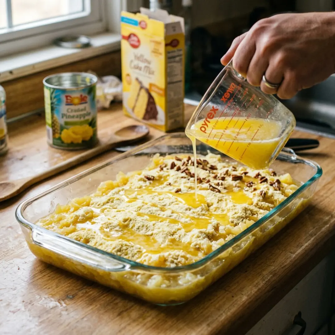 4-Ingredient Pineapple Dump Cake