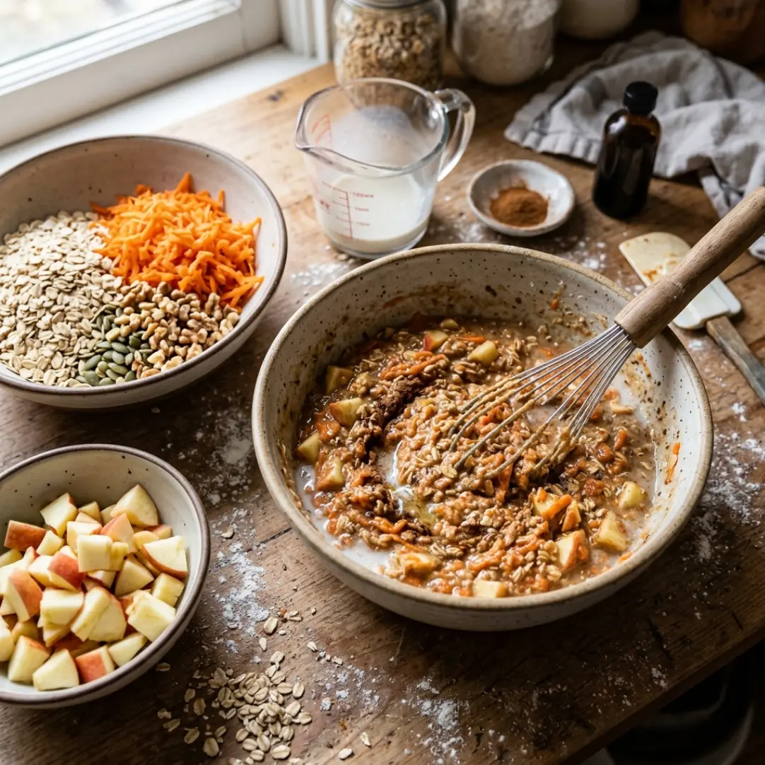 Healthy Oat Apple and Carrot Cake