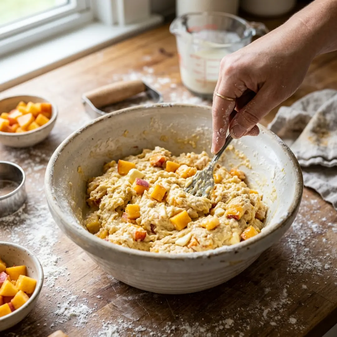Peach Buttermilk Biscuits