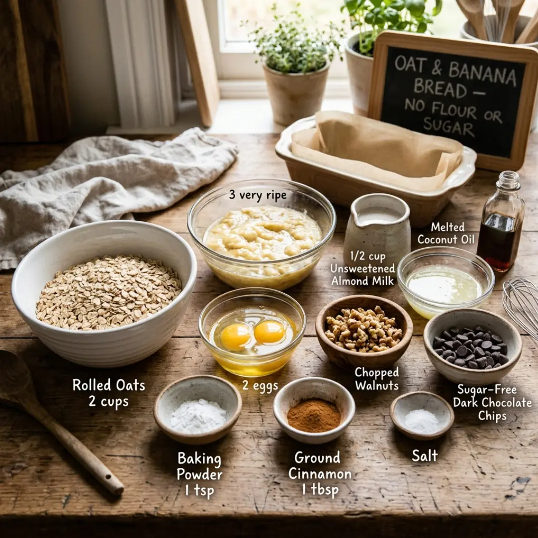 Oat & Banana Bread (No Flour, No Sugar)